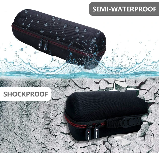 Alt view image 5 of 6 - LTGEM Case Compatible with JBL Pulse 4 Portable Speaker, Black+Grey Waterproof & Shockproof