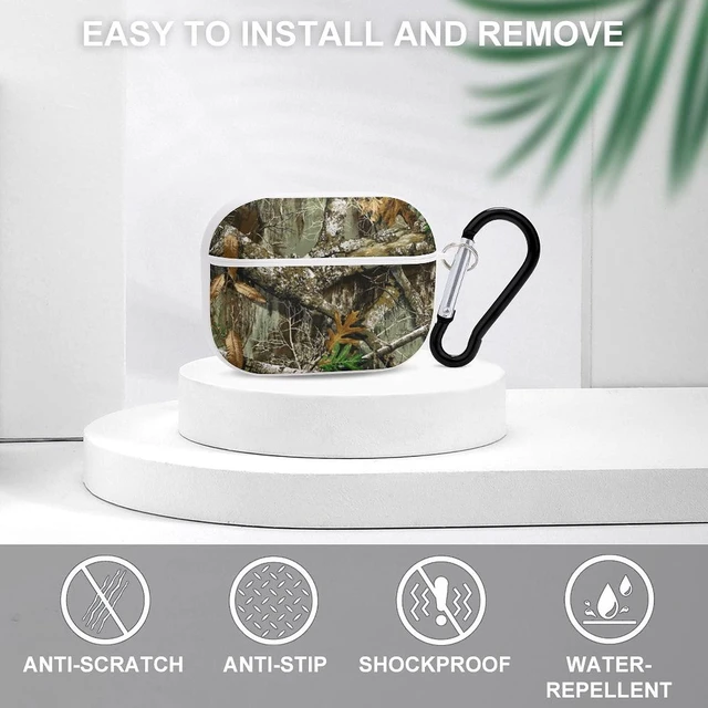Alt view image 3 of 5 - Autumn Hunting Tree Camo Pattern Compatible with Airpods Pro Case Cover with Keychain Headphone Cover Unisex Shockproof Protective Wireless Charging Headset Accessories