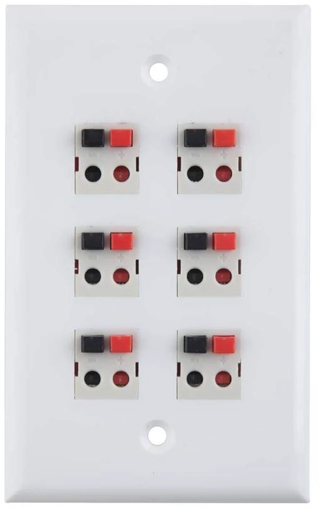Main image of 6-Port Speaker Wall Plate - White (6-Port)
