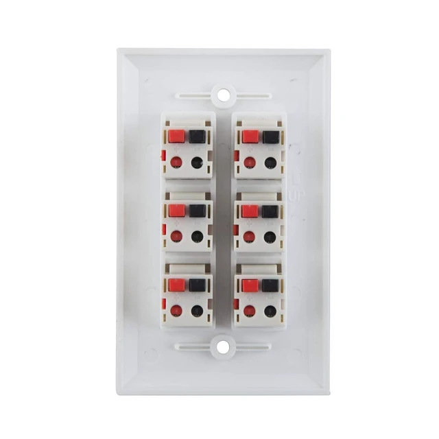 Alt view image 2 of 5 - 6-Port Speaker Wall Plate - White (6-Port)