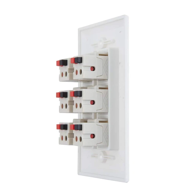 Alt view image 4 of 5 - 6-Port Speaker Wall Plate - White (6-Port)