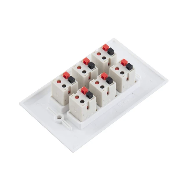 Alt view image 5 of 5 - 6-Port Speaker Wall Plate - White (6-Port)