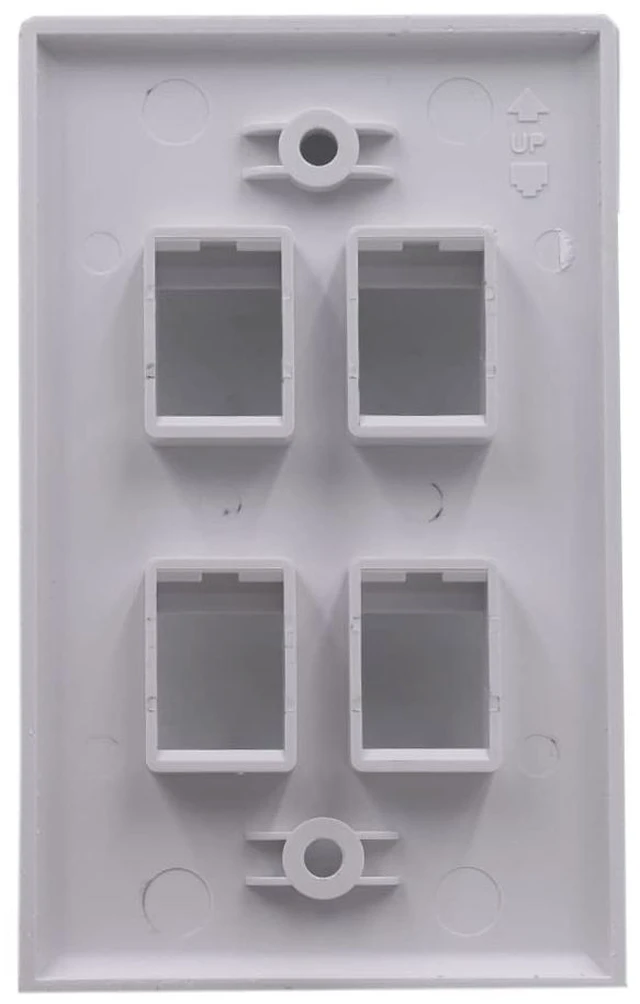 Alt view image 6 of 7 - 4 Ports Wall Plate, 2 Ports 4K@60Hz HDMI 2 Ports USB 3.0 Female to Female Module Keystone Outlet Socket Wall Plate