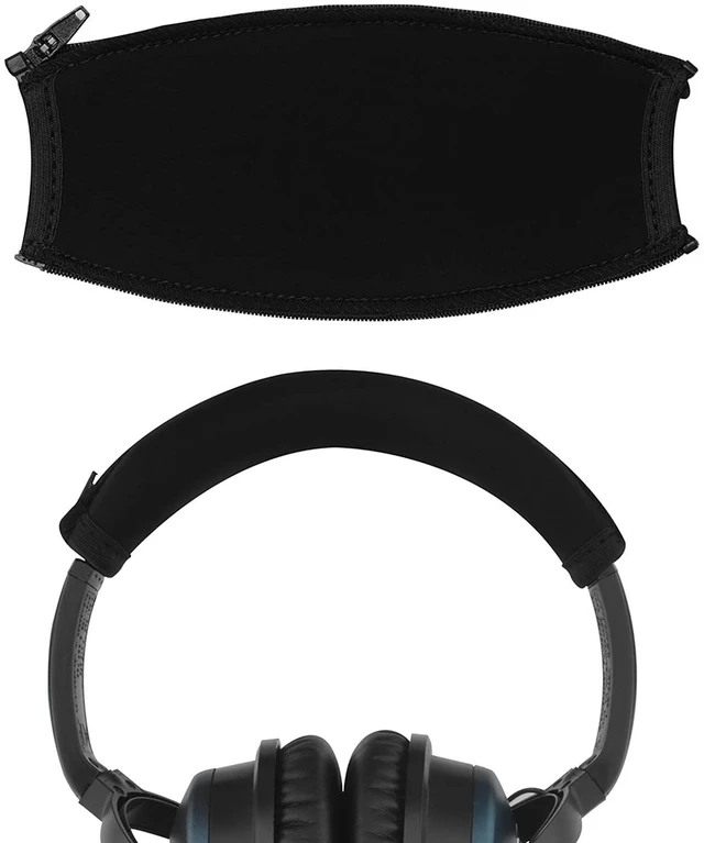 Main image of Flex Fabric Headband Cover Compatible with Bose QuietComfort 2/QC15 Headphones, Sweat Cover, Replacement Repair Part, Easy DIY Installation (Black)