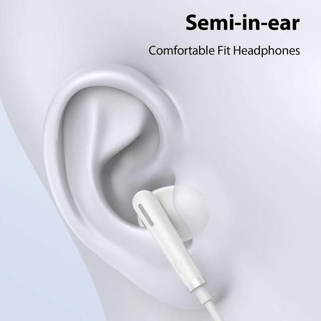 Alt view image 5 of 7 - MFi Certified Wired Headphones for iPhone Earbuds with Lightning Connector Noise Isolation Semi in Ear Buds with Mic Volume Control for Apple Earphones Corded for iPhone 14 13 12 11 Pro Max 8 7 SE XR