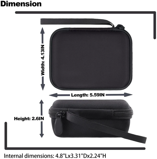 Alt view image 6 of 7 - Hard Carrying Case for JBL Go 5 Ultra Portable Speaker, Black Travel Case with Carabiner & Hand Strap, Shockproof Portable Storage Bag, Hard EVA Shell with Soft Velvet Lining, Case Only