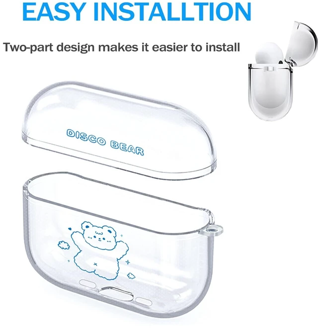 Alt view image 7 of 7 - for Cute AirPods 4 Case 2024 with Keychain Carabiner, Clear AirPods 4 Case Cartoon Anime Pattern Soft Cover with an Ornaments for Boys Girls Women Men (Disco Bear)