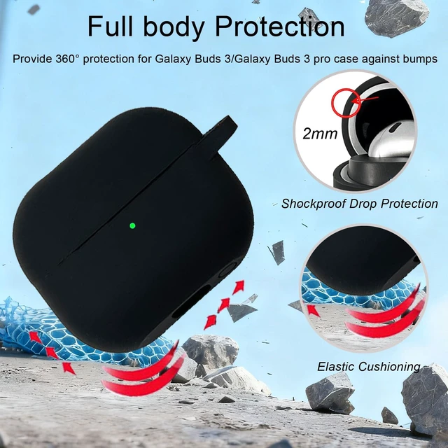 Alt view image 3 of 7 - for Samsung Galaxy Buds 3 & Galaxy Buds 3 Pro & Bud 3 FE Case Cover,Cute Strawberry Bee Daisy Charm Keychain,Soft Silicone Protective Cover for Samsung Galaxy Buds3 Series Charging Case Black