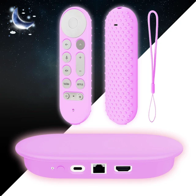 Main image of Silicone Glow Cover Case for Google TV Streamer 4K 2024 Protective Sleeve Set for Google TV Streamer 4K Host Box +Voice Remote,Anti-Slip Scratch Shock Protection (Glow Purple)
