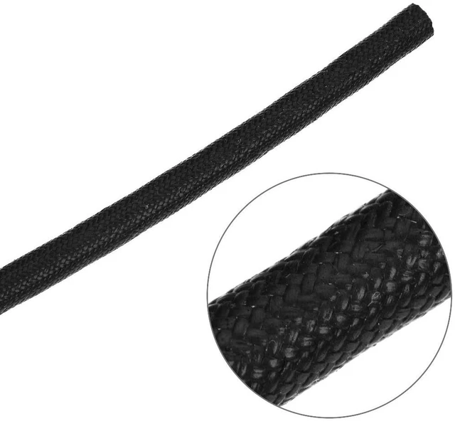 Alt view image 4 of 6 - Insulation Braid Sleeve, 33Ft-4mm High TEMP Silicone Fiberglass Sleeve Black