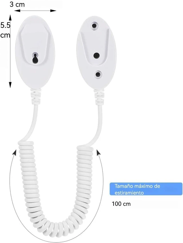Alt view image 2 of 7 - Remote Control Holder 4-Pack 39 in Retractable Tether, Adhesive Wall Mount Anti-Loss Cord for TV, Fan, AC Remotes, Keeps Controllers Secure for Home, Bed, Couch