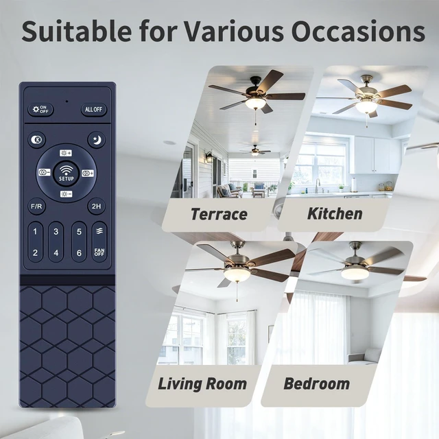 Alt view image 6 of 7 - Ceiling Fan Remote Control for Most Low-Profile Ceiling Fans with Lights LP-FSD01, LP-FSD02, LP-FSD03, LP-FSD04, LP-FSD05, LP-FSD06, Easy to Pair