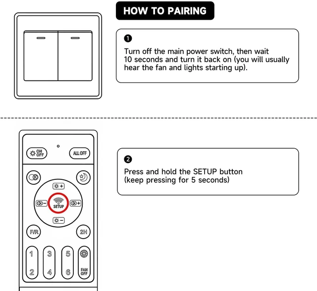 Alt view image 3 of 7 - Ceiling Fan Remote Control for Most Low-Profile Ceiling Fans with Lights LP-FSD01, LP-FSD02, LP-FSD03, LP-FSD04, LP-FSD05, LP-FSD06, Easy to Pair