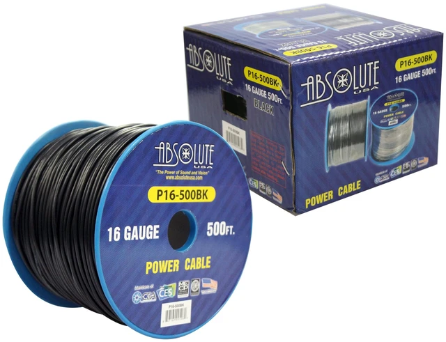 Alt view image 2 of 7 - P16-500BK 16 Gauge 500-Feet Spool Primary Power Wire Cable (Black)