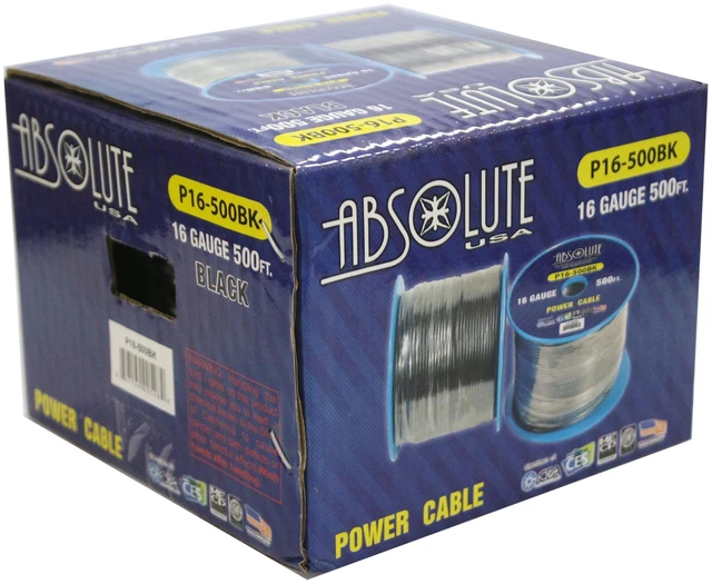 Alt view image 3 of 7 - P16-500BK 16 Gauge 500-Feet Spool Primary Power Wire Cable (Black)