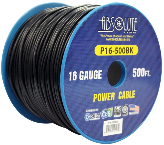 Alt view image 4 of 7 - P16-500BK 16 Gauge 500-Feet Spool Primary Power Wire Cable (Black)