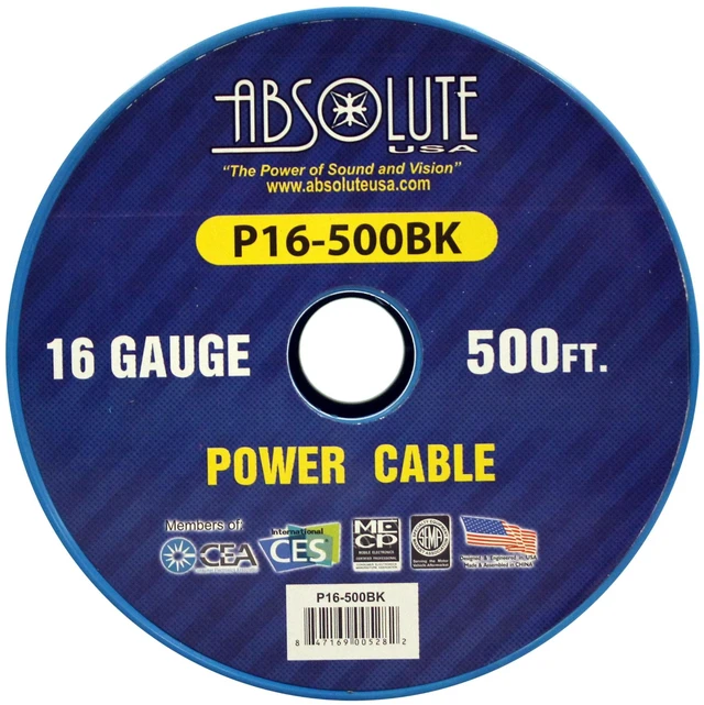Alt view image 5 of 7 - P16-500BK 16 Gauge 500-Feet Spool Primary Power Wire Cable (Black)