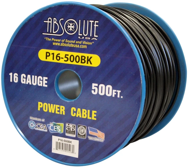 Alt view image 6 of 7 - P16-500BK 16 Gauge 500-Feet Spool Primary Power Wire Cable (Black)