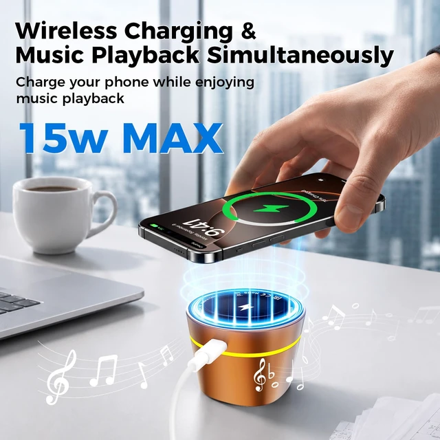 Alt view image 3 of 7 - Magnetic Portable Bluetooth Speaker, Soundcore Speaker, Mini Speaker Outdoors/Home/Travel,Shower Speaker, Bluetooth Speaker, 12H Playtime, Powerful Sound,RGB Lights