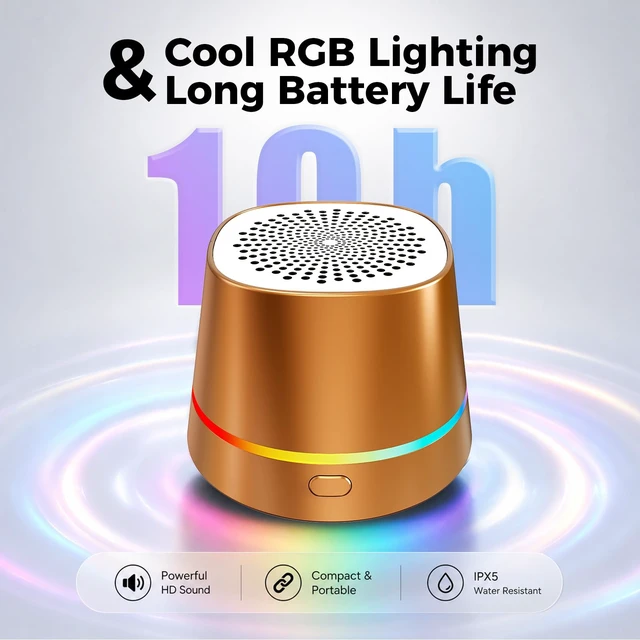Alt view image 7 of 7 - Magnetic Portable Bluetooth Speaker, Soundcore Speaker, Mini Speaker Outdoors/Home/Travel,Shower Speaker, Bluetooth Speaker, 12H Playtime, Powerful Sound,RGB Lights