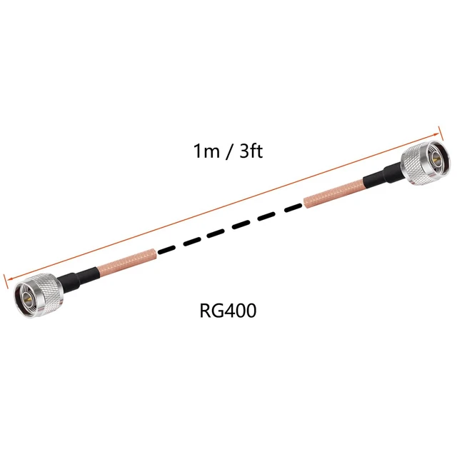 Alt view image 3 of 3 - N to N Male Jumper N to N Male Low Loss Coaxial Cable RG400 3FT/1M for 3G 4G 5G LTE Antenna Ham Radio GPS WiFi