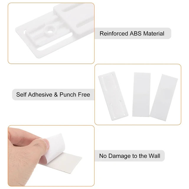 Alt view image 4 of 7 - 14pcs Adhesive Punch-Free Socket Holder, Power Strip Holder, Self-Adhesive Wall Mount Desk Socket Fixer for Remote Control, Router, White