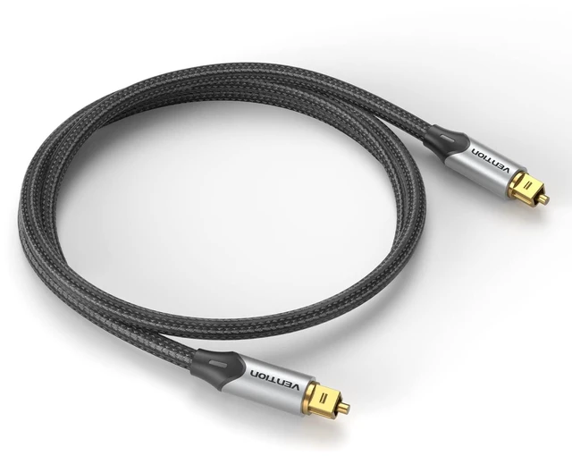 Alt view image 7 of 7 - TOSLINK Optical Audio Cable with Gold-Plated Heads, Nylon Braided Fiber Optic Cord, SPDIF Digital Audio Optical Cable for Soundbar, TV, Home Cinema(Several Size) (Gray, 10ft)
