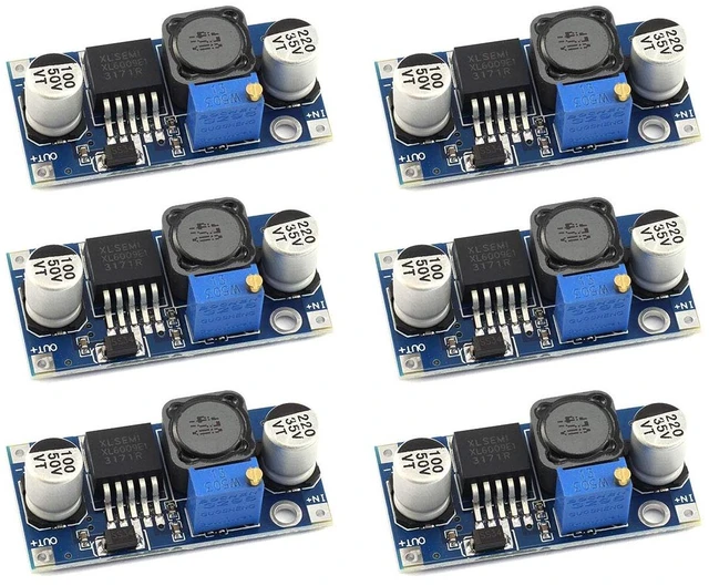 Main image of 6pcs XL6009 DC-DC Booster Converter Module 3V-32V to 5V-35V 4A Adjustable Step-up Voltage Regulator 5V 9V 12V 24V Power Supply Module