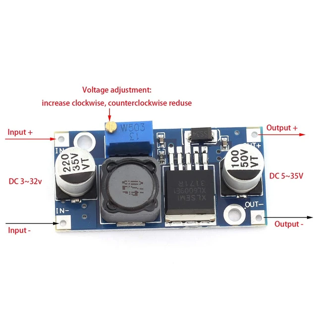 Alt view image 3 of 6 - 6pcs XL6009 DC-DC Booster Converter Module 3V-32V to 5V-35V 4A Adjustable Step-up Voltage Regulator 5V 9V 12V 24V Power Supply Module