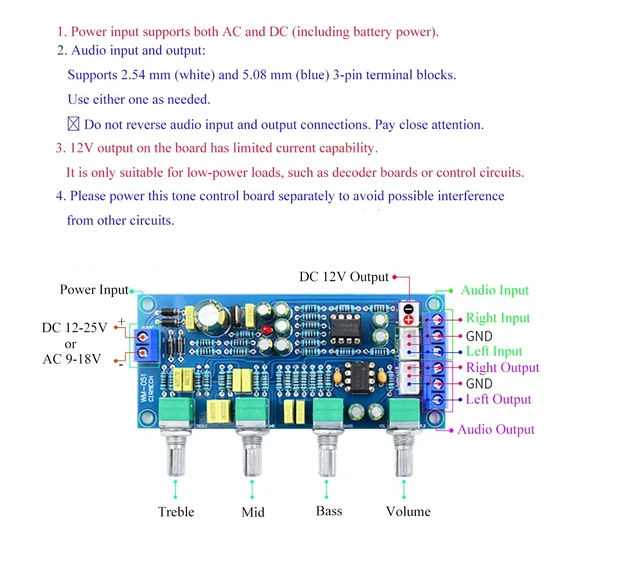 Alt view image 4 of 5 - NE5532 OP-AMP HiFi Preamplifier Pre Amplifier Bass Treble Balance Volume Tone Control Board