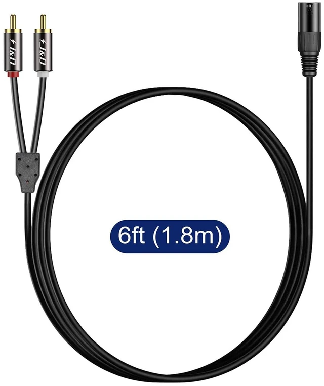 Alt view image 6 of 6 - XLR to 2 RCA Y Splitter Patch Cable, PVC Shelled Unbalanced Dual RCA Male to XLR Male Stereo Audio Interconnect Cable Adapter for Speaker Condenser Mic Mixer AMP, 6 Feet