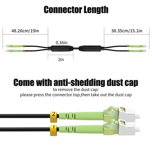 Alt view image 3 of 7 - Outdoor LC to LC OM5 Fiber Patch Cable Multimode TPU, 15M(50ft) Armored Fiber Optic Cable Jumper Patch Cord, Multi-Mode Duplex, 10GB/40GB/100GB, 50/125m, Direct Burial, OD-5.0mm