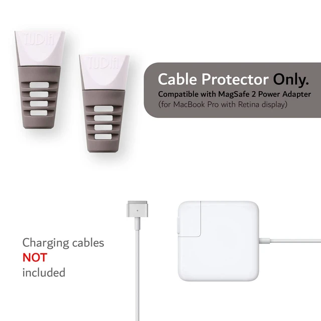 Alt view image 3 of 7 - [Klip 4Pcs Snap On Charging Cable Cord Saver Protector Compatible with MacBook Magsafe 2 Power Adapter - Green & Gray