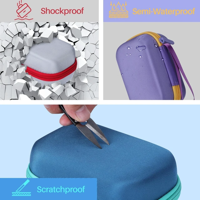 Alt view image 7 of 7 - Storage Case Compatible with Anker Soundcore Select 4 Go Speaker (Blue + Teal Case)
