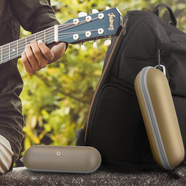 Alt view image 4 of 7 - Hard Case for Beats Pill - Speaker Champagne Gold EVA case construction, Water-resistant design, Dust-resistant design, Case only