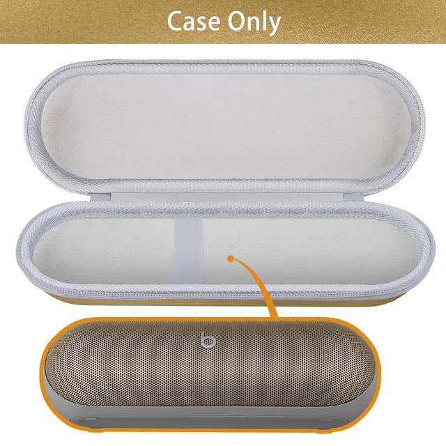 Alt view image 7 of 7 - Hard Case for Beats Pill - Speaker Champagne Gold EVA case construction, Water-resistant design, Dust-resistant design, Case only