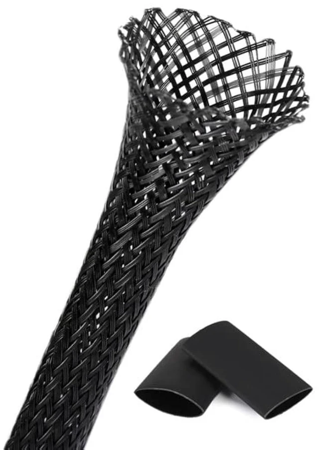 Main image of 25ft - 1 Inch Cable Management Sleeve Protector,Wire Loom PET Expandable Wire Sleeving for Office TV Computer Home Theater Engine Bay Cord Organizer,Protect Cables from Pet Cat Dog Chewing,Black
