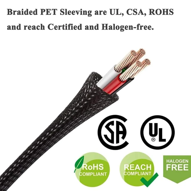 Alt view image 3 of 7 - 25ft - 1 Inch Cable Management Sleeve Protector,Wire Loom PET Expandable Wire Sleeving for Office TV Computer Home Theater Engine Bay Cord Organizer,Protect Cables from Pet Cat Dog Chewing,Black