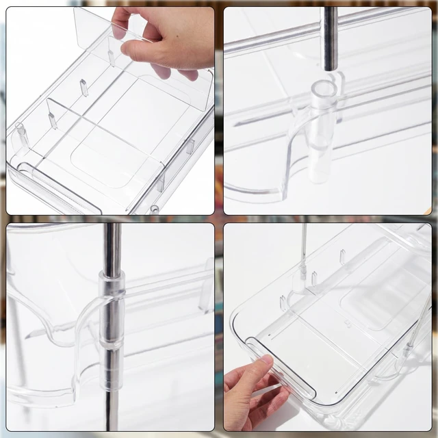 Alt view image 7 of 7 - Clear CD Organizer, 3-Tier Sliding Drawer Storage Shelf - Holds 72 CDs, Versatile Organizer for VCDs DVDs CDs, Cosmetics, Cups (3-Tier)