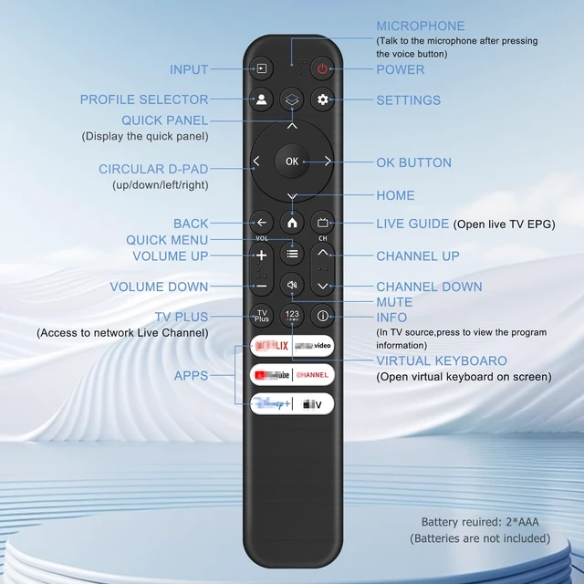 Alt view image 7 of 7 - 2PC RC813 Remote Control Replacement Compatible with Q550G Q650G Q670G Q750G QM850G S370G S450G S470G S550G FHD HDR LED UHD QLED Smart TVs