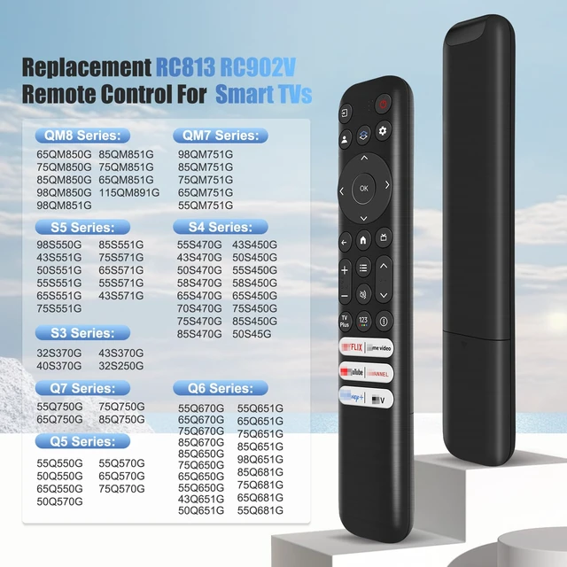 Alt view image 2 of 7 - 2PC RC813 Remote Control Replacement Compatible with Q550G Q650G Q670G Q750G QM850G S370G S450G S470G S550G FHD HDR LED UHD QLED Smart TVs