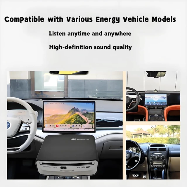 Alt view image 5 of 7 - Compact VCD Car CD Player Universal Dish Box Player External Stereo USB Interface for Android Navigation/Smart TV/Desktops Laptops Tablets(Fit for Android Version 4.4 and Above)