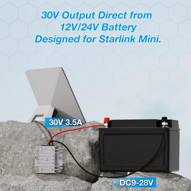 Alt view image 2 of 7 - Starlink Mini 12V Adapter, DC Step Up 12V/24V to 30V 3.5A Converter with Starlink Mini Power Cord 9-28V Input 30V 3.5A Output for Step Up Conversion Starlink Mini Power Supply