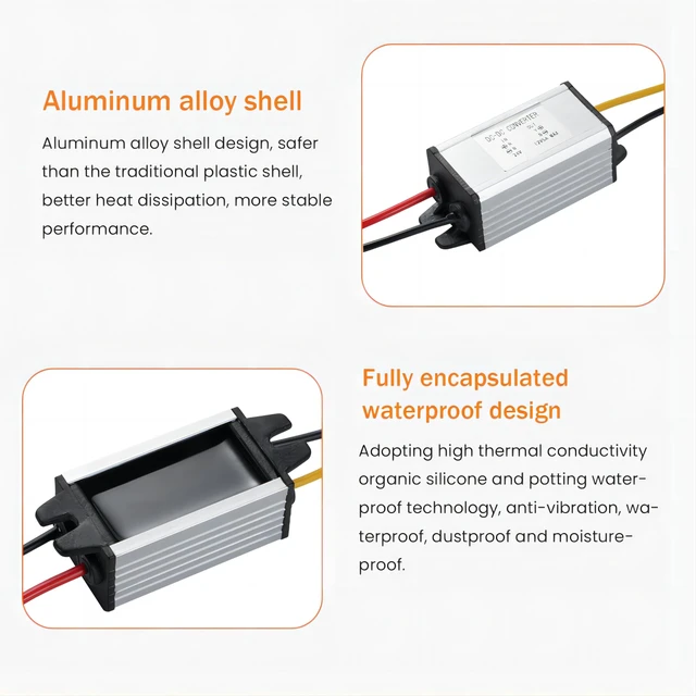 Alt view image 2 of 7 - DC 24V Step Down to 12V 5A 60W DC Buck Converter Power Transformer Supply for Golf Cart Vehicle etc