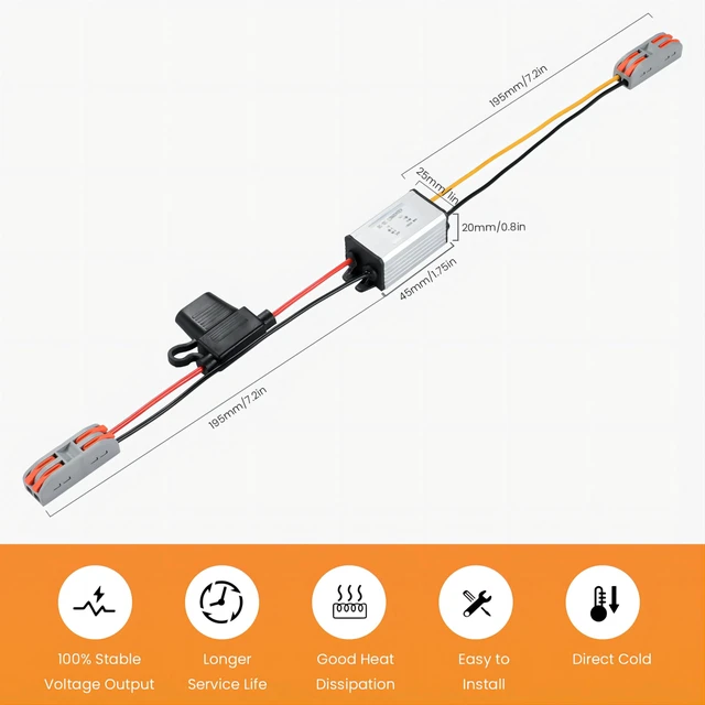 Alt view image 5 of 7 - DC 24V Step Down to 12V 5A 60W DC Buck Converter Power Transformer Supply for Golf Cart Vehicle etc