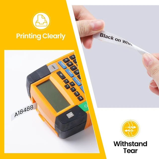 Alt view image 5 of 7 - Replace for Dymo 18488 Rhino Industrial Flexible Nylon Labels 1/2" x 11.5' 6-Pack White Flexible Nylon Labels Compatible with Dymo Rhino 4200 5200 5000 6000 Label Maker