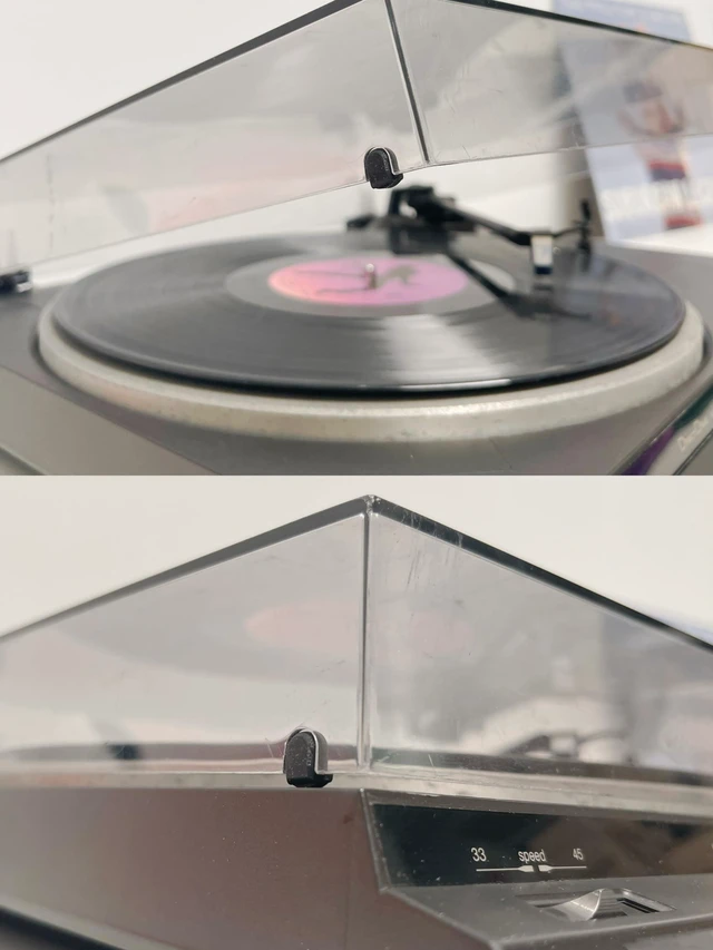 Alt view image 6 of 7 - Dust Cover Hinge Replacement Part for AT-PL120 AT-LP120-USB Turntable AT-LP60Xat-LP5 at-LP3 Turntable.Dust Cover turntabler Cushioning Rubber Particles,Turntable Needle Stylus Brush,Record mitt