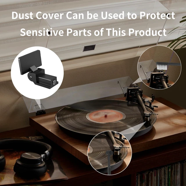 Alt view image 7 of 7 - Dust Cover Hinge Replacement Part for AT-PL120 AT-LP120-USB Turntable AT-LP60Xat-LP5 at-LP3 Turntable.Dust Cover turntabler Cushioning Rubber Particles,Turntable Needle Stylus Brush,Record mitt