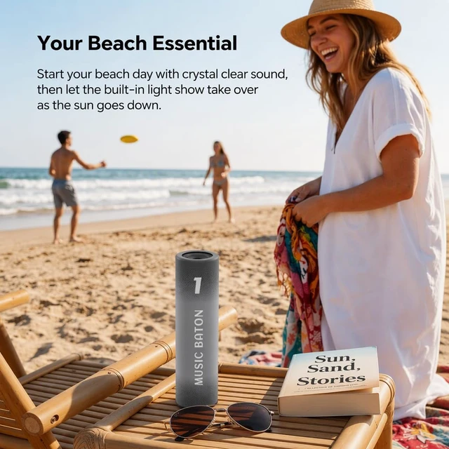 Alt view image 5 of 7 - Portable Bluetooth Speaker, Gray Attractive exterior design, excellent sound quality Rugged Outdoor for Party,camping,sport.and even more suitable as a gift