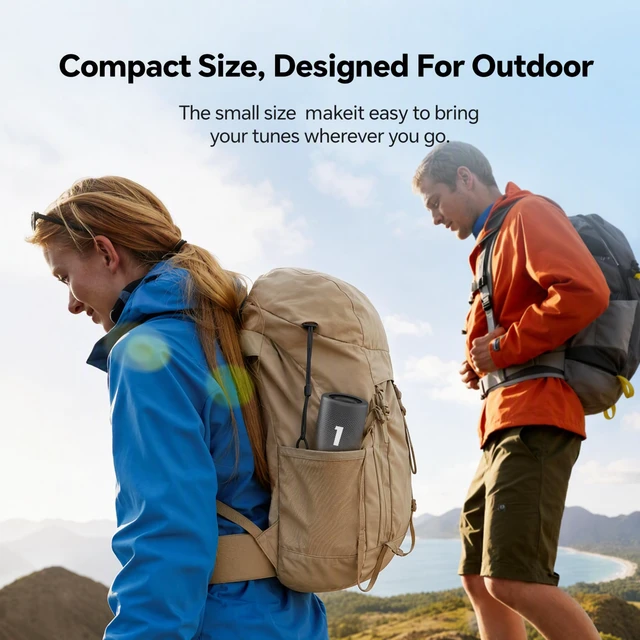 Alt view image 4 of 7 - Portable Bluetooth Speaker, Gray Attractive exterior design, excellent sound quality Rugged Outdoor for Party,camping,sport.and even more suitable as a gift